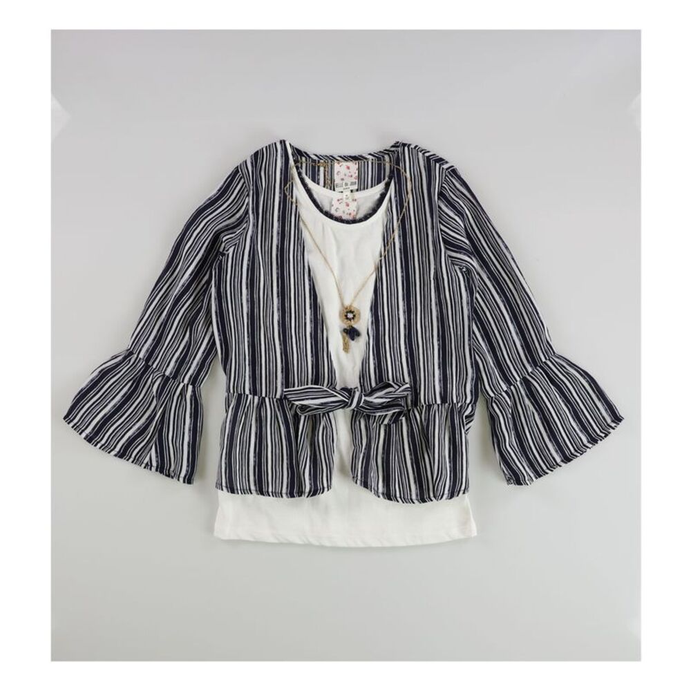Belle du Jour Girls Big Kids Tied-front Kimono Top Blouse, NWT